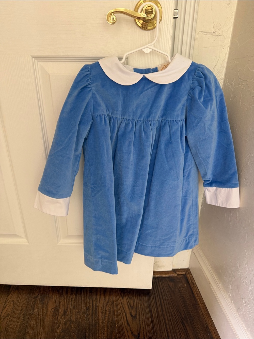 The Beaufort Bonnet Company Blue Velvet Girls dress